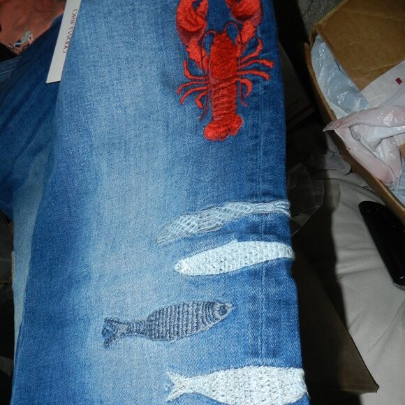 Driftwood Charlee x Seaside Embroidered Ocean Accent Wide Leg Jeans🆕📦🏃♀️💨🚚 - Picture 10 of 16